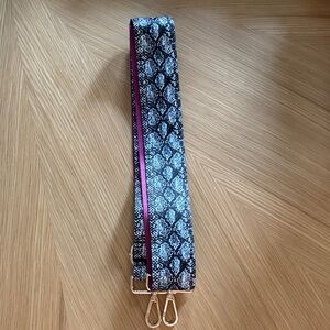 Snake Print Bag Strap with Gold Hardware